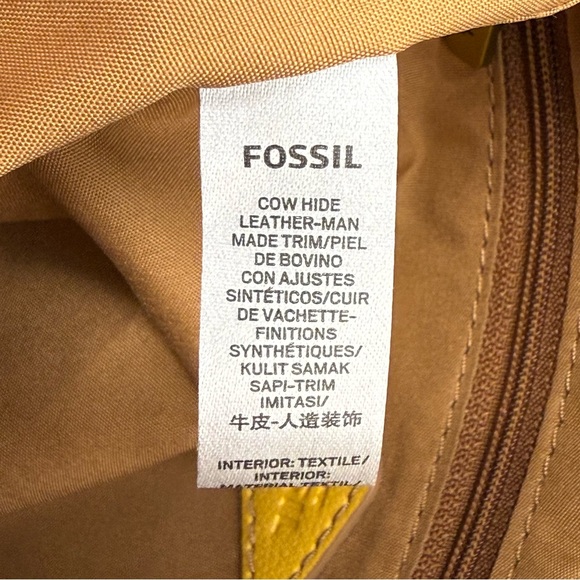 Fossil Ochre Yellow Leather Skylar Handbag Crossbody Bag - Picture 11 of 13